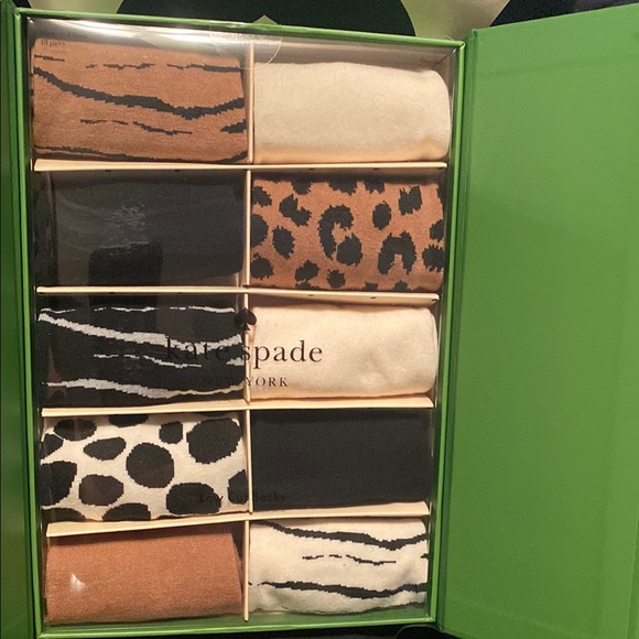 kate spade Accessories - kate spade Women's Animal Print 10PC Socks Set - Brown, Black, Cream